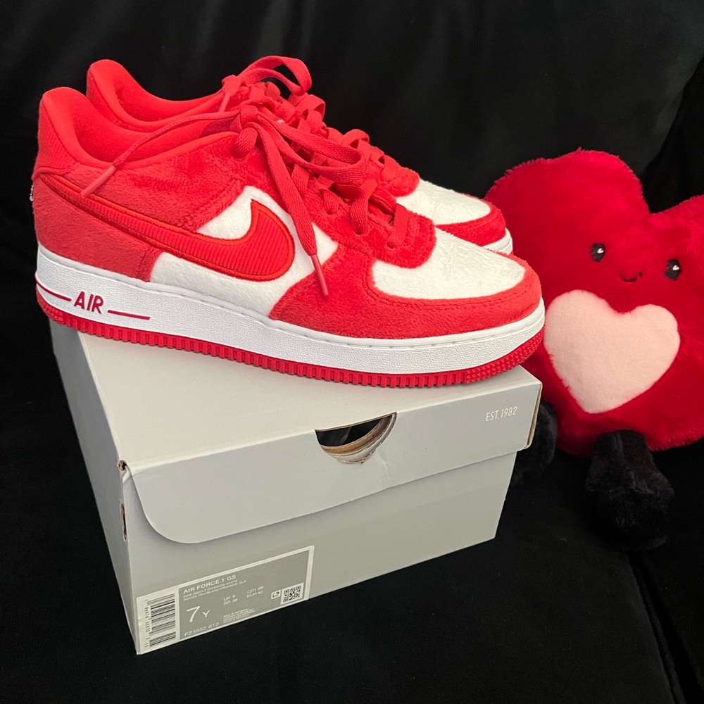 Red and White Nike Air Force 1 “ Valentines Day “Solemates” Sneakers